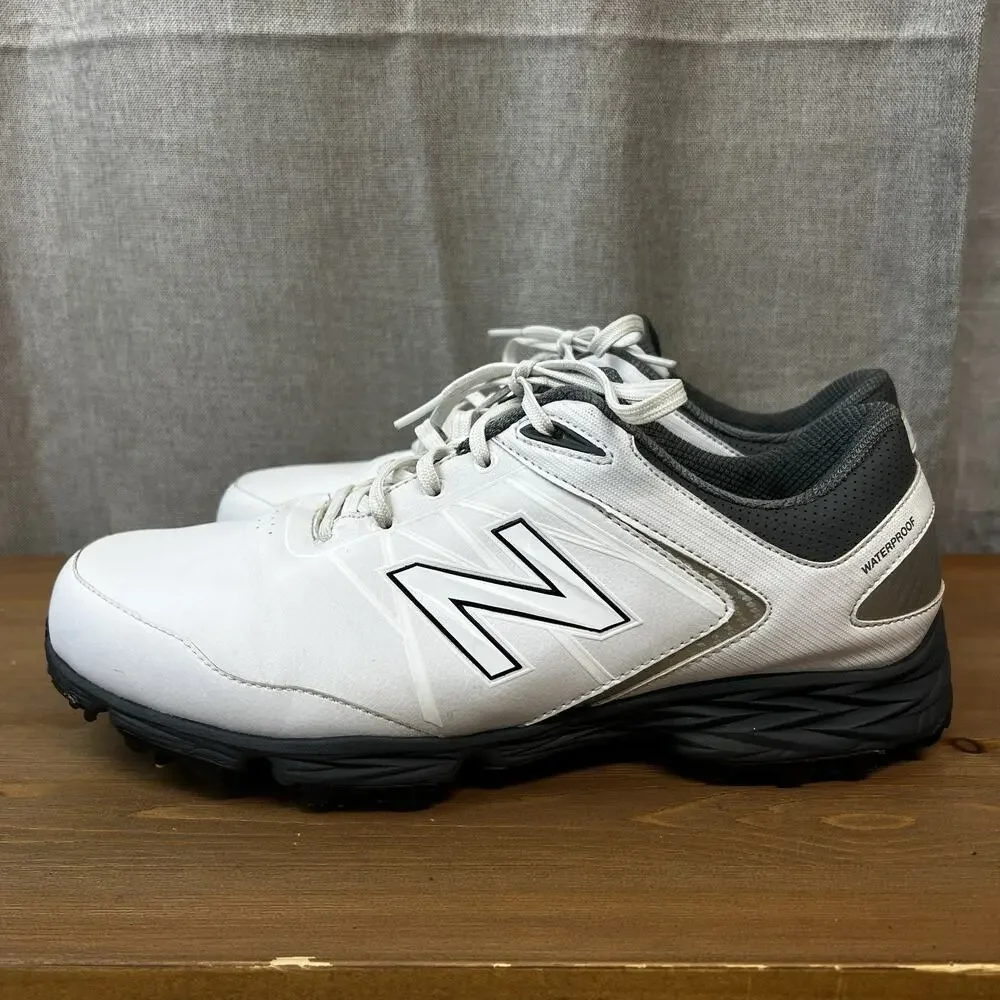 New Balance Striker Golf Shoes Men’s 11 Spiked Waterproof White Gray EU 46